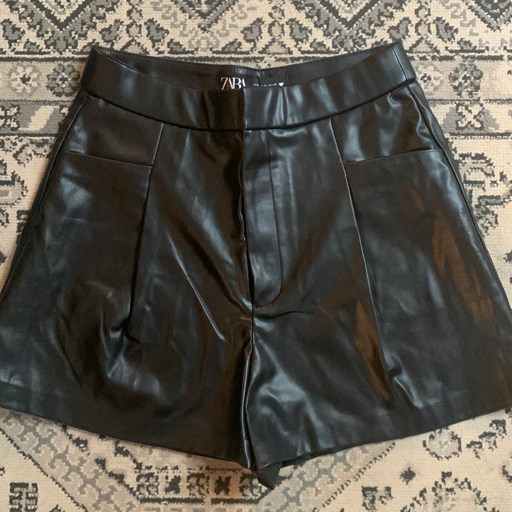Zara Leather Shorts